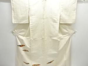 切りばめ吉祥文様織り出し手織り紬着物